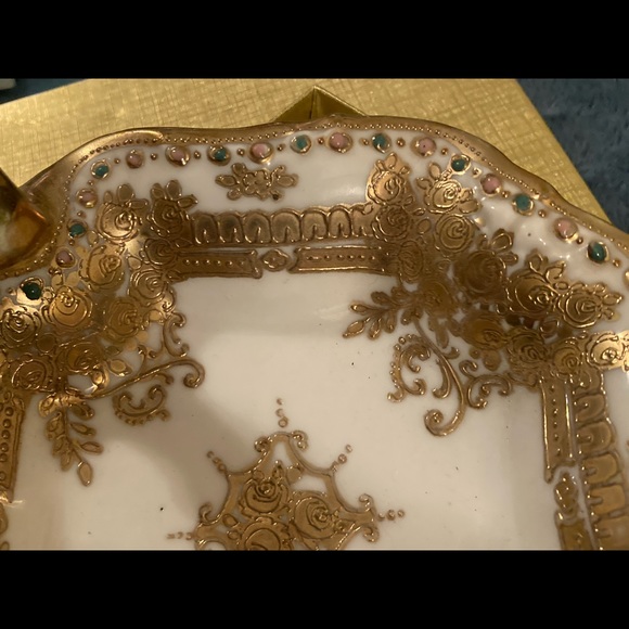 Antique Noritake Nippon Hand Painted Handled Nappy Bowl Early 1900s - Picture 4 of 16